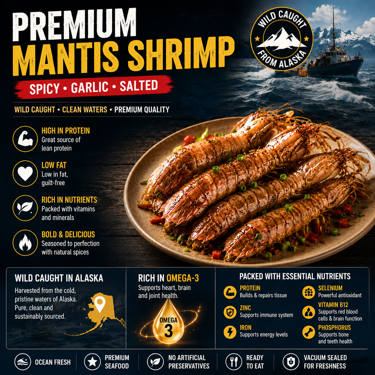 Premium Mantis Shrimp product highlights