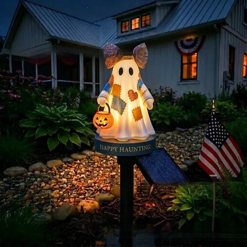 TODAY'S SPECIAL OFFER-50% OFF 🔥Lighted Vintage Patchwork Ghost Solar Garden Light - Huihui