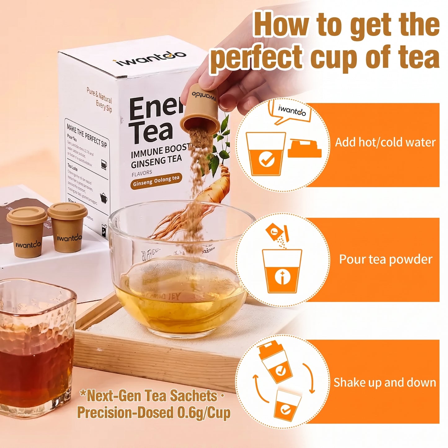 Ginseng Oolong Tea – Sugar-Free Herbal Drink Mix with 20 Pods-ZZZ