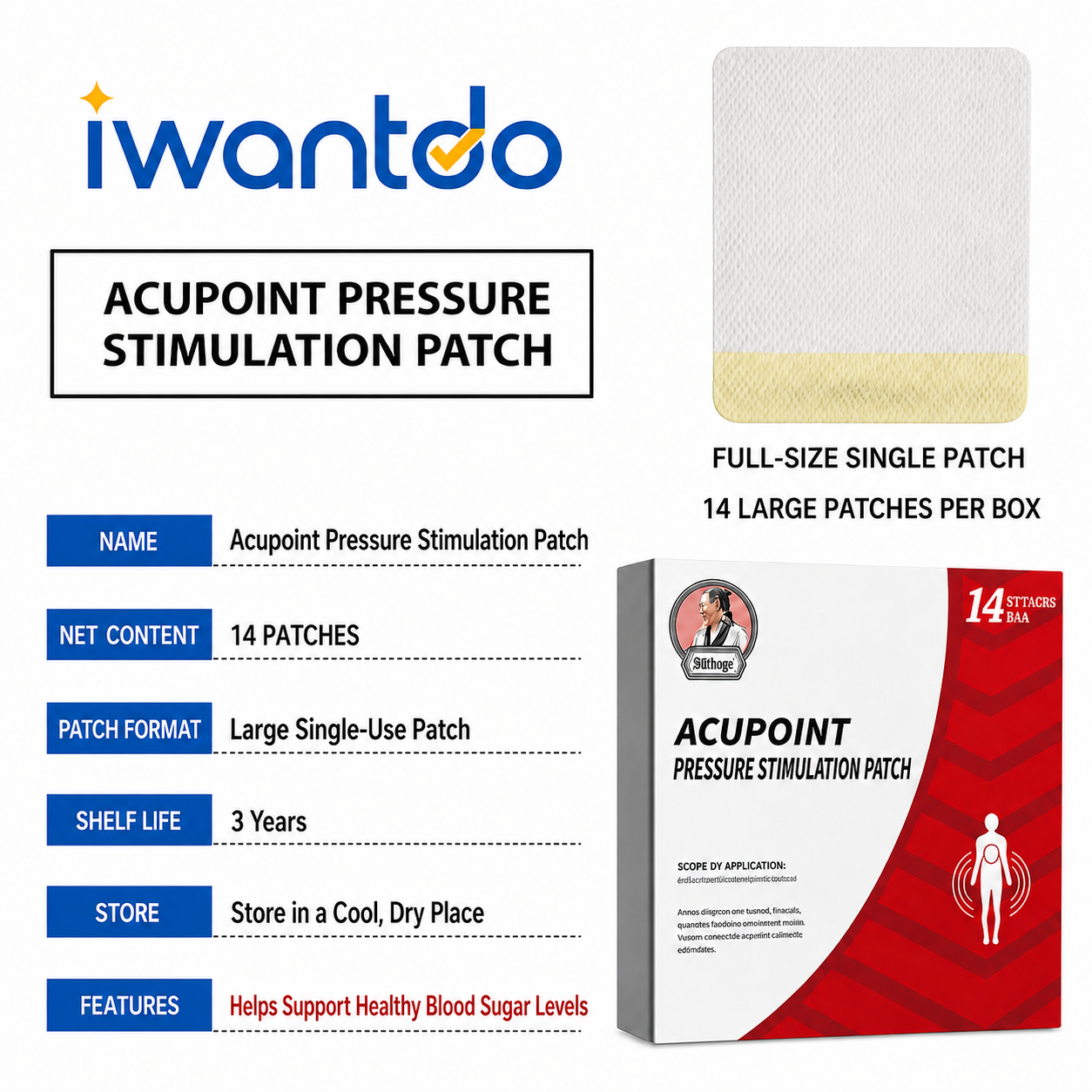 Acupoint Pressure Stimulation Patch Daily Support for Glucose Balance, Circulation & Metabolic Wellness-ZZZ