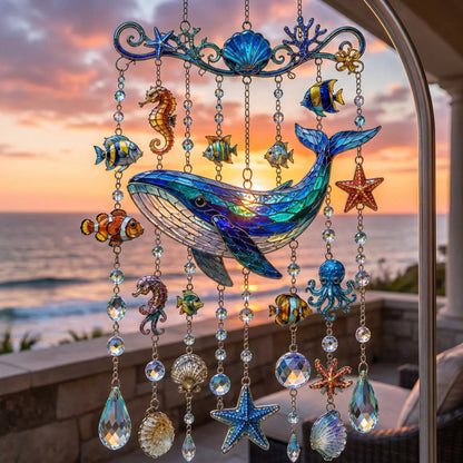 🐋 Ocean-Themed Crystal Wind Chime – Bring the Ocean Glow to Your Garden-ZZZ
