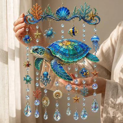 🐋 Ocean-Themed Crystal Wind Chime – Bring the Ocean Glow to Your Garden-ZZZ