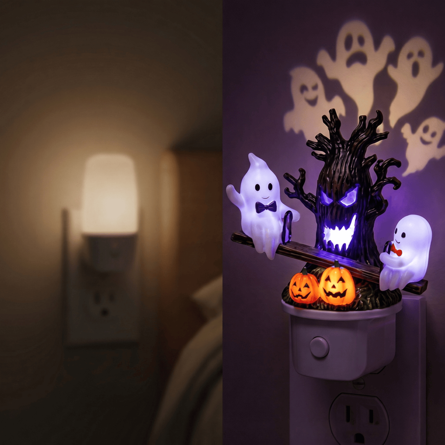 🔥HOT SALE 49% OFF🎃👻Animated Seesaw Ghost Plug In LED Night Light - TH