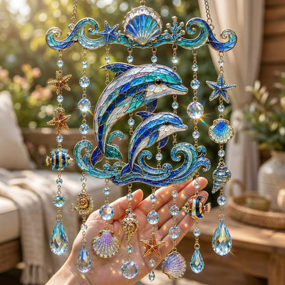 🐋 Ocean-Themed Crystal Wind Chime – Bring the Ocean Glow to Your Garden-ZZZ