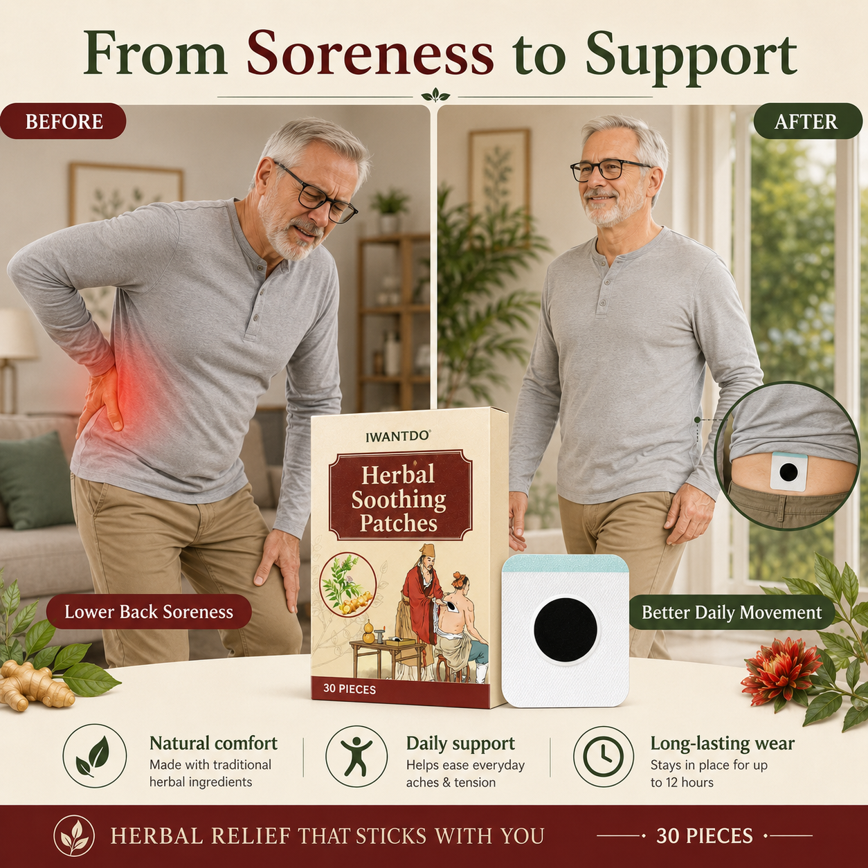 Herbal Soothing Patches（Set of 30）-Huihui