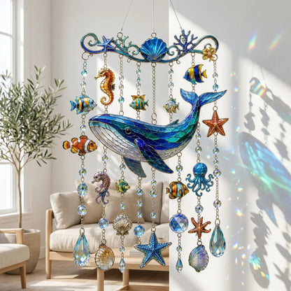 🐋 Ocean-Themed Crystal Wind Chime – Bring the Ocean Glow to Your Garden-ZZZ