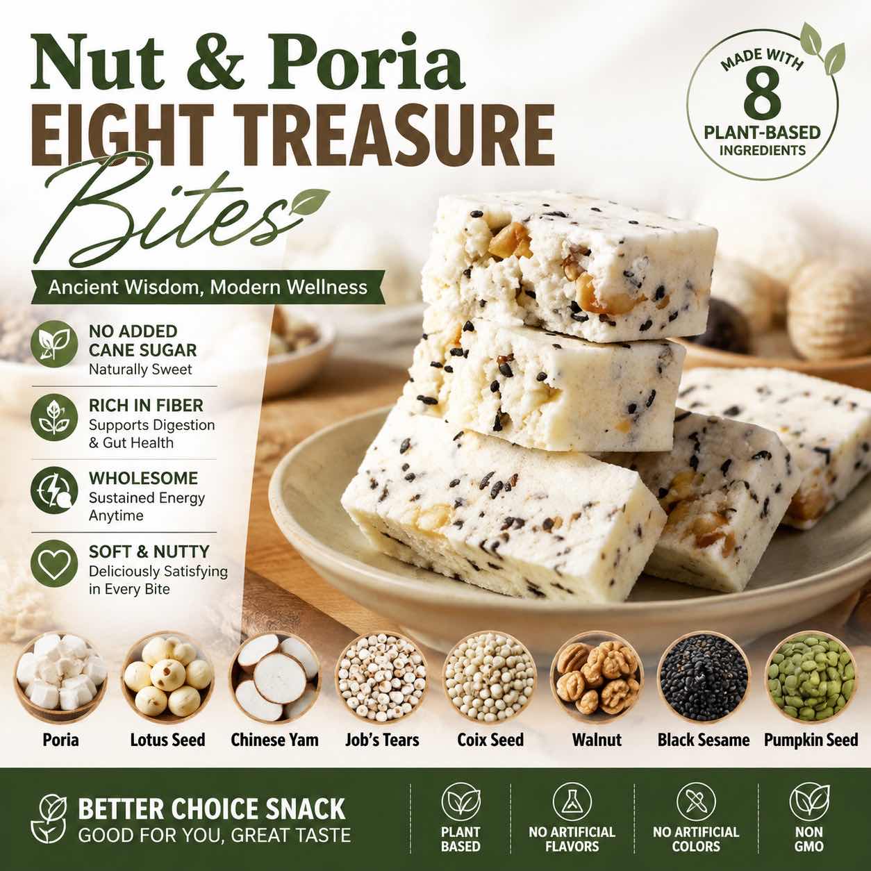 Nut & Poria Eight Treasure Bites-Huihui