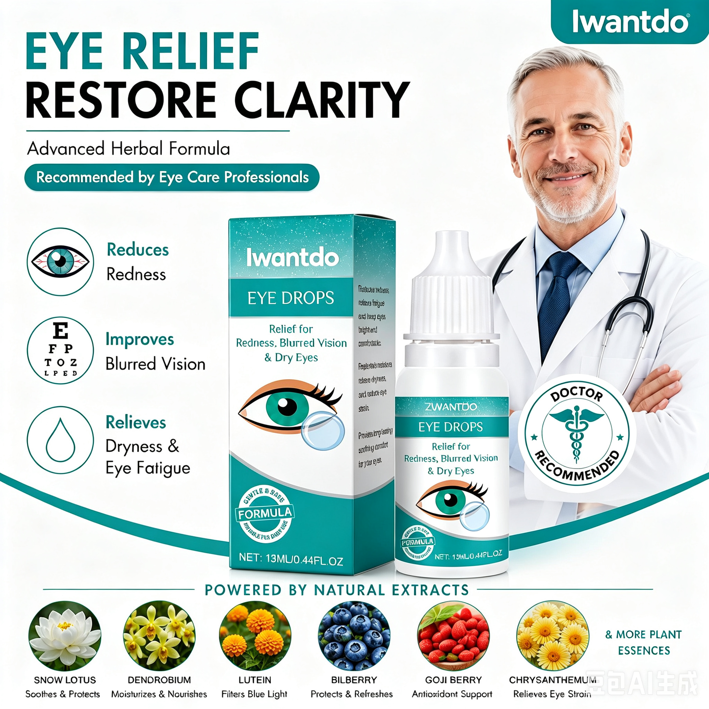 Clearer VisionStarts Here -Relieve Blurry Eyes with Soothing, Nourishing Drops-Huihui