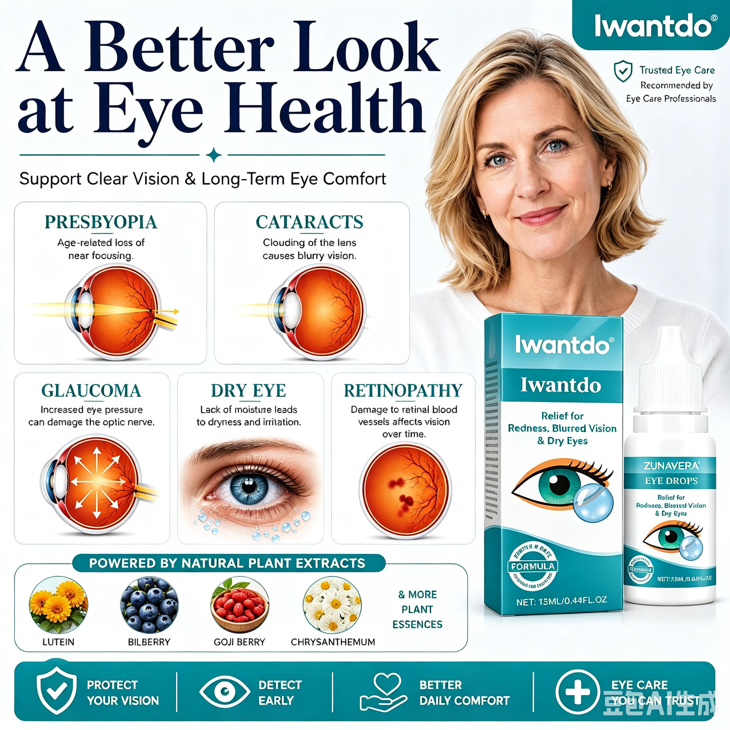 Clearer VisionStarts Here -Relieve Blurry Eyes with Soothing, Nourishing Drops-Huihui