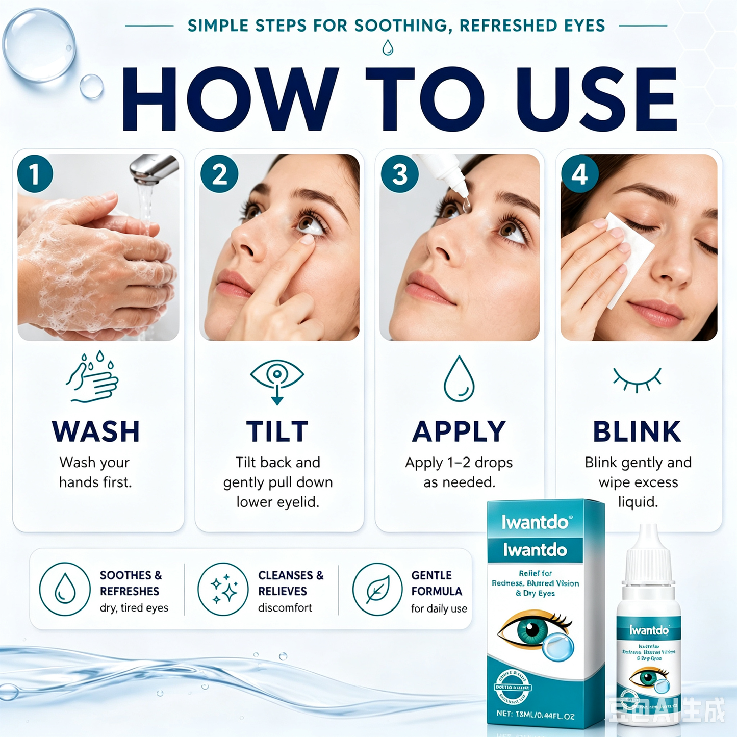 Clearer VisionStarts Here -Relieve Blurry Eyes with Soothing, Nourishing Drops-Huihui