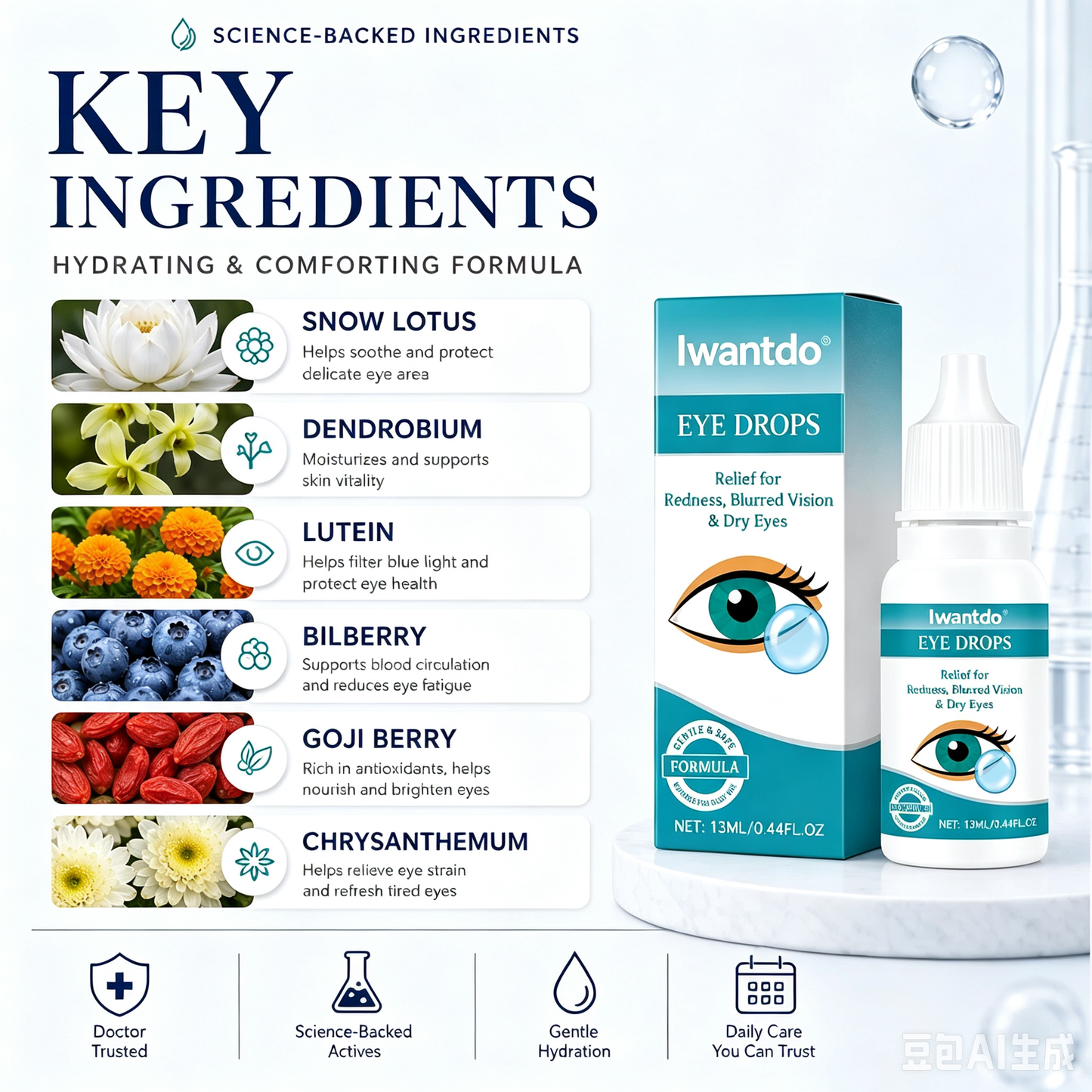 Clearer VisionStarts Here -Relieve Blurry Eyes with Soothing, Nourishing Drops-Huihui