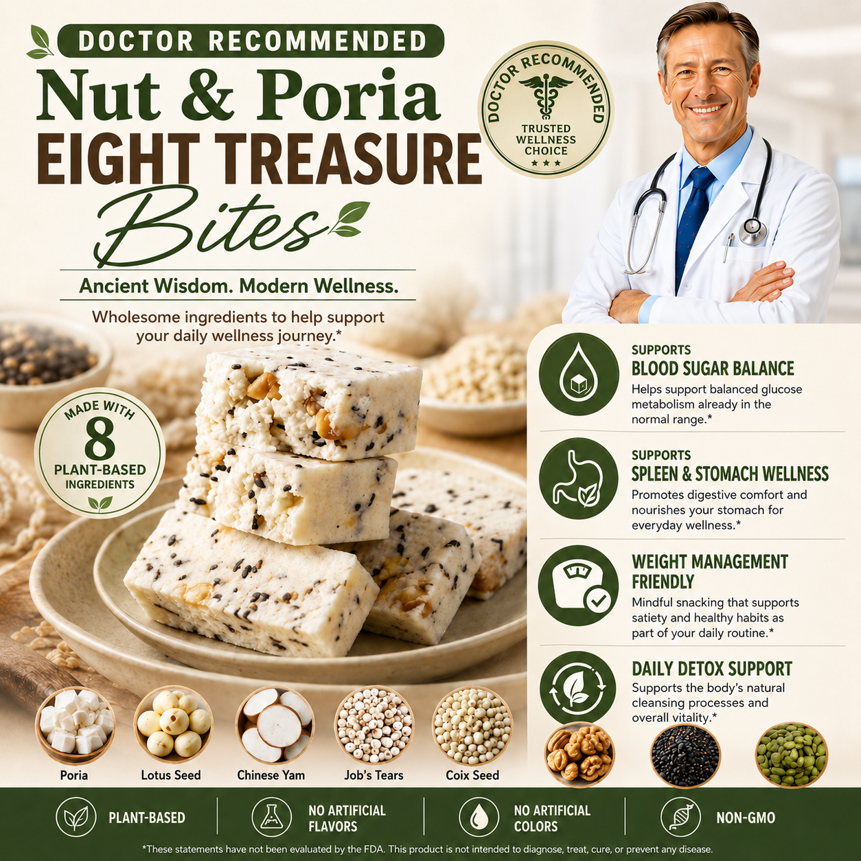 Nut & Poria Eight Treasure Bites-Huihui