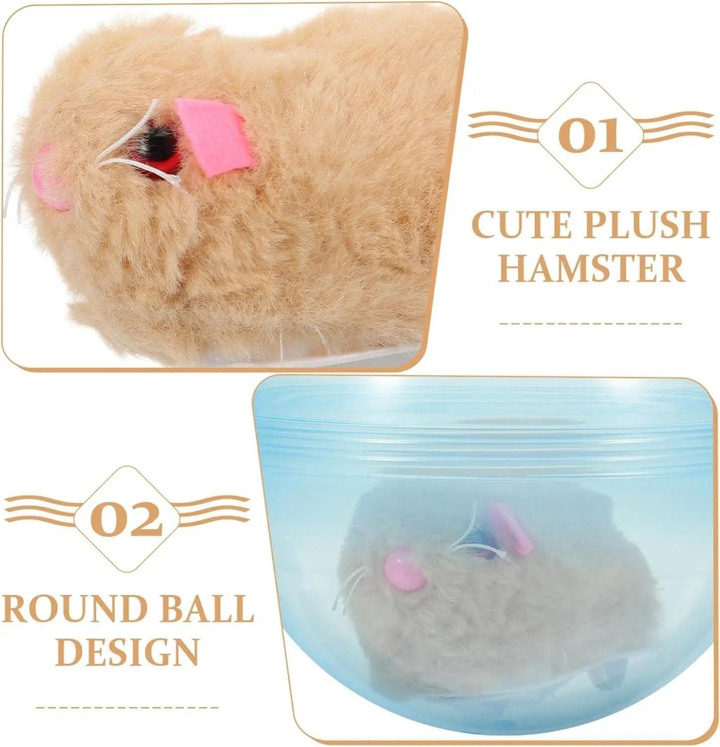 Auto-Rolling Ball with Mouse Hands-Free Play for Indoor Cats - CYH