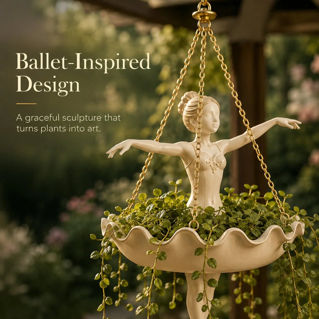 💃 Ballet Dancer Hanging Planter– 🌿Elegant Garden Decor for Porch & Patio - Huihui