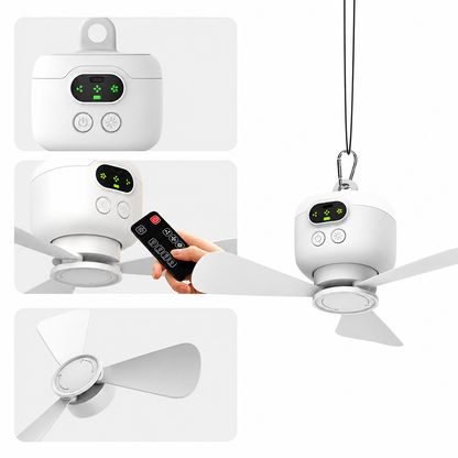 Portable Camping Fan Light – Rechargeable and hangable, suitable for outdoor use - TH