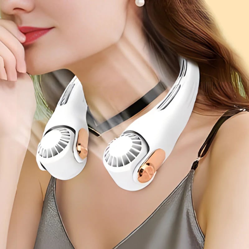 🥳2026 HOT SALE🥳💞50K+ SOLD!🍃 Neck Air Conditioner Fan – Ultra‐quiet, 360° rotating, 3 speeds. Hands‐free cooling, long battery. Summer essential! 😎🌬️