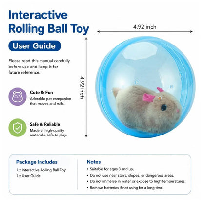 Auto-Rolling Ball with Mouse Hands-Free Play for Indoor Cats - CYH