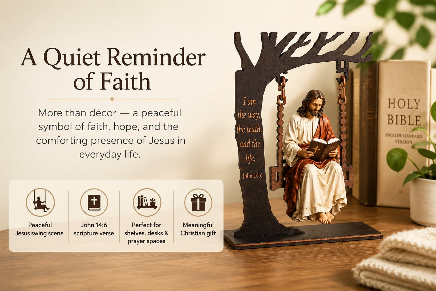 🔥Last Day 60% OFF - ✝️📚Christian Jesus Swing Ornament-ZZZ