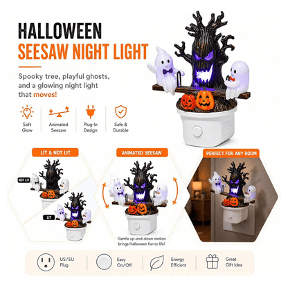 🔥HOT SALE 49% OFF🎃👻Animated Seesaw Ghost Plug In LED Night Light - TH