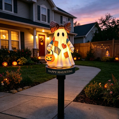 TODAY'S SPECIAL OFFER-50% OFF 🔥Lighted Vintage Patchwork Ghost Solar Garden Light - Huihui