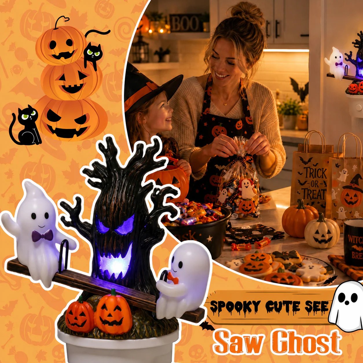 🔥HOT SALE 49% OFF🎃👻Animated Seesaw Ghost Plug In LED Night Light - TH