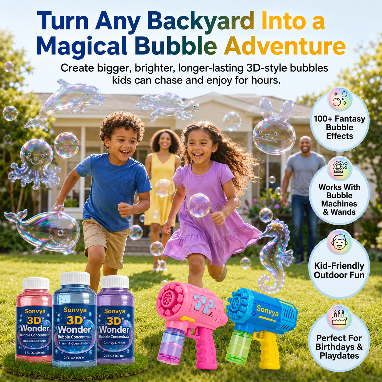 Perfect Gift for Kids | Super 3D Wonder Bubble Concentrate —— Animal & Ocean Fantasy Theme - CYH