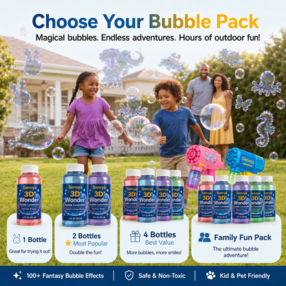Perfect Gift for Kids | Super 3D Wonder Bubble Concentrate —— Animal & Ocean Fantasy Theme - CYH