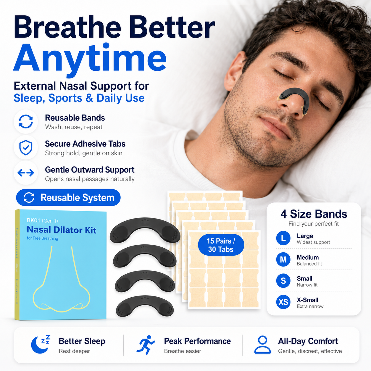 Nasal Strips for Sleep & Sports | Breathe Better Anytime - CYH