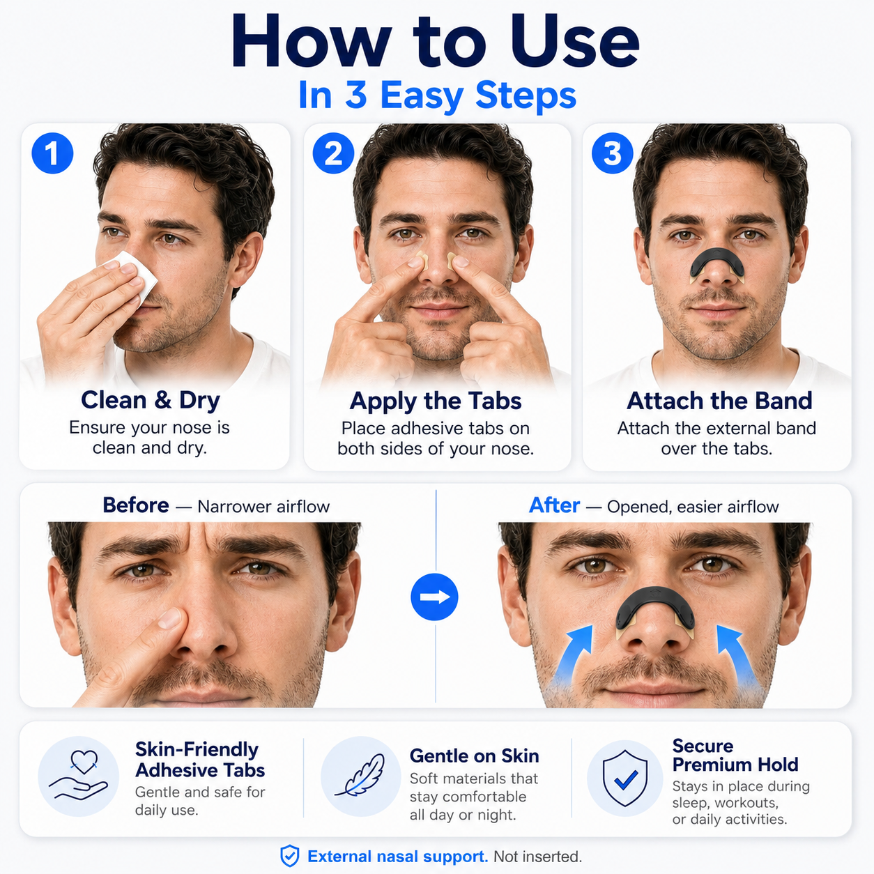 Nasal Strips for Sleep & Sports | Breathe Better Anytime - CYH