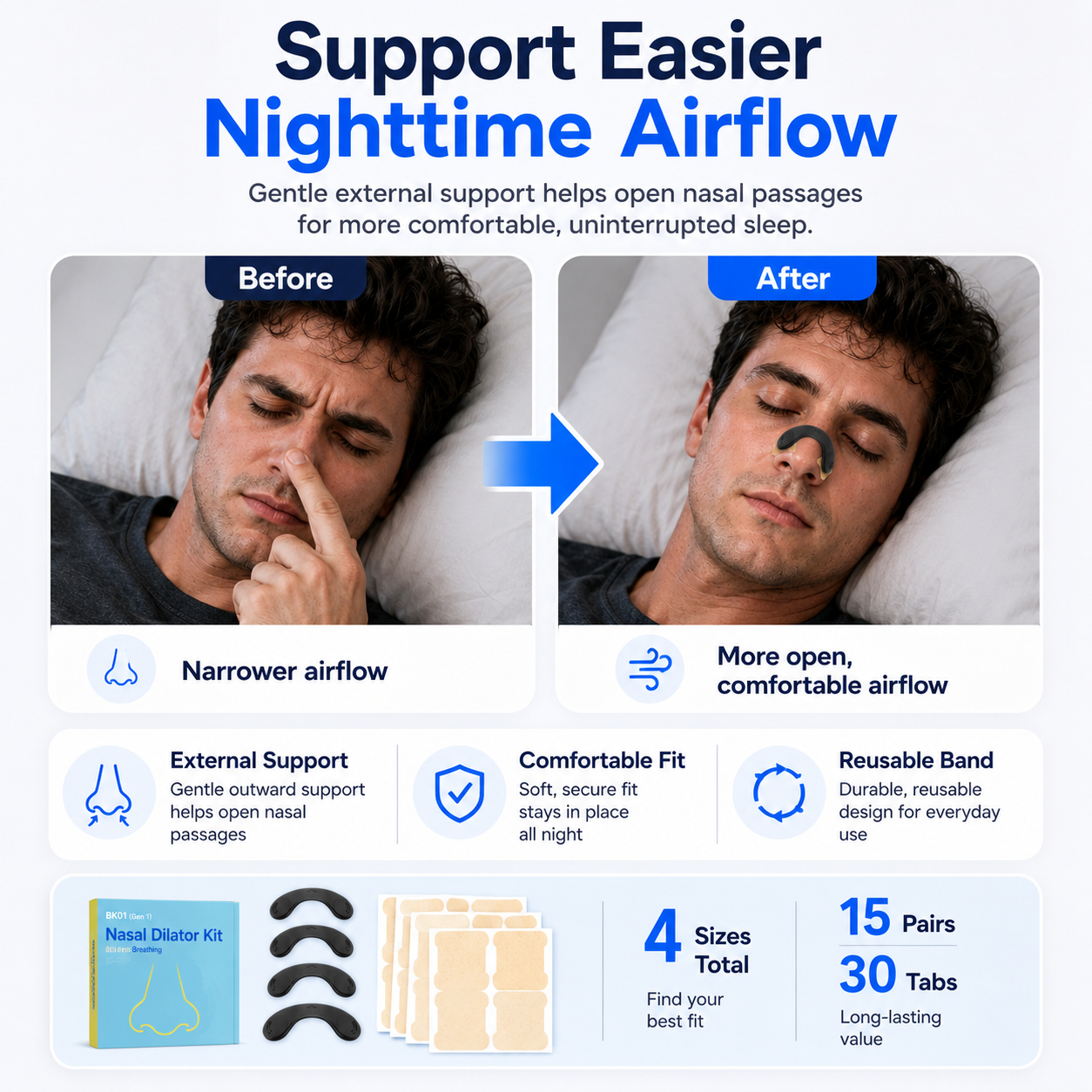 Nasal Strips for Sleep & Sports | Breathe Better Anytime - CYH