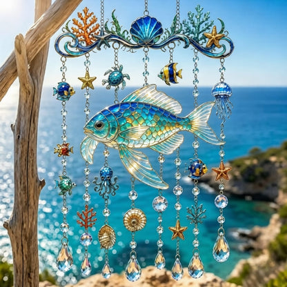 🐋 Ocean-Themed Crystal Wind Chime – Bring the Ocean Glow to Your Garden-Huihui