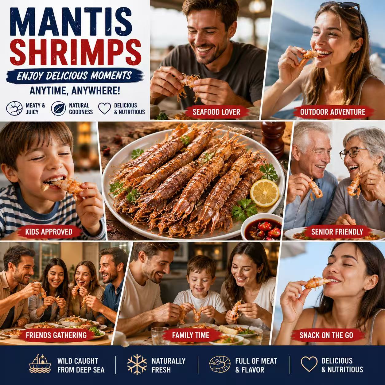 Mantis shrimps for family seafood moments
