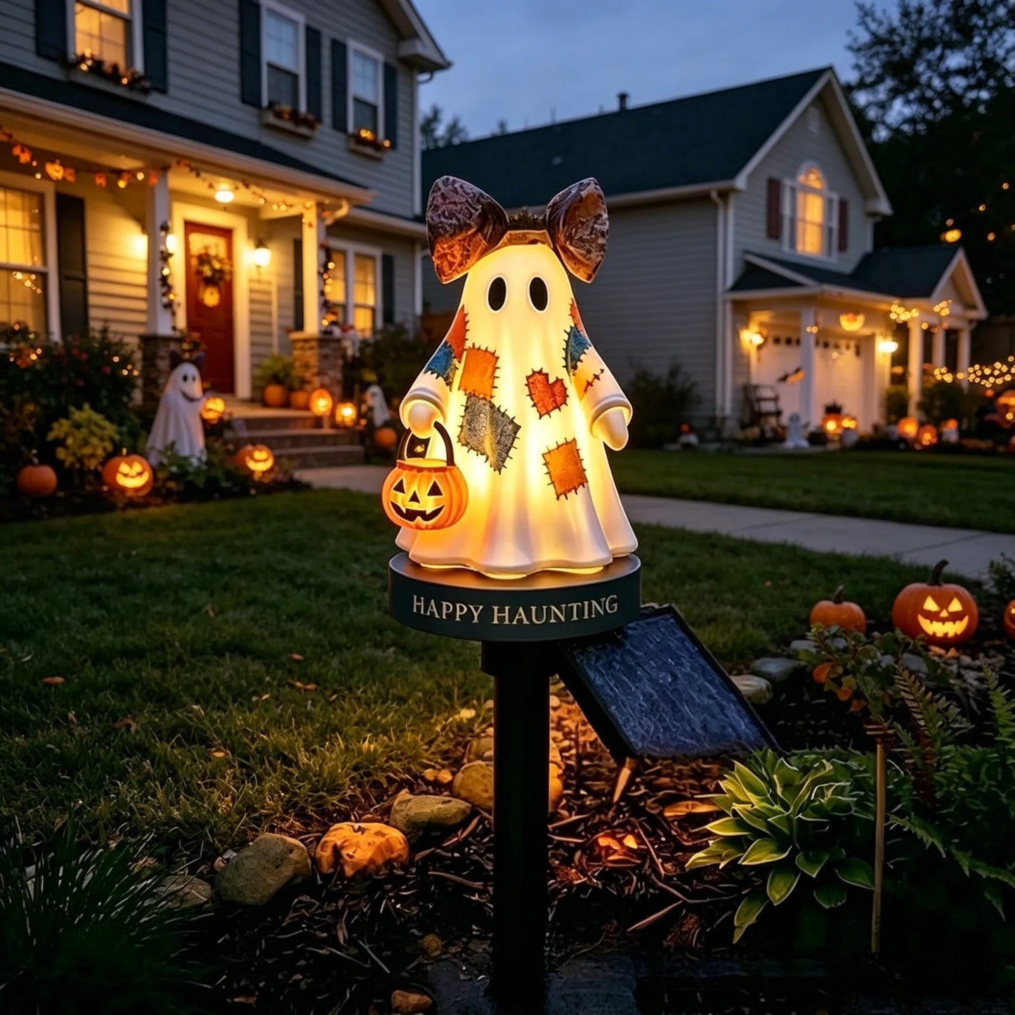 TODAY'S SPECIAL OFFER-50% OFF 🔥Lighted Vintage Patchwork Ghost Solar Garden Light - Huihui