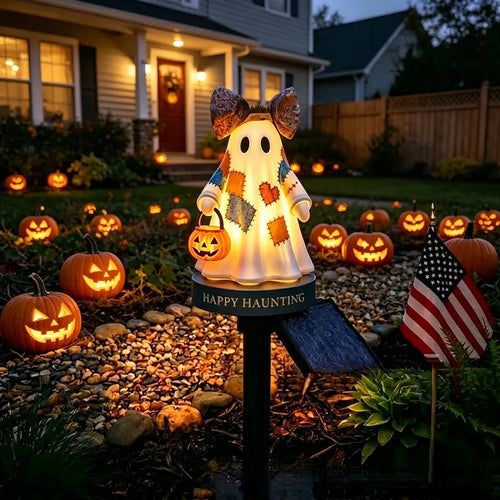TODAY'S SPECIAL OFFER-50% OFF 🔥Lighted Vintage Patchwork Ghost Solar Garden Light - Huihui