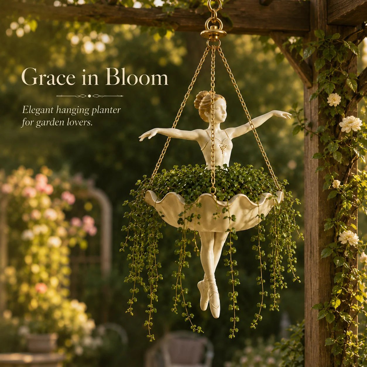 💃 Ballet Dancer Hanging Planter– 🌿Elegant Garden Decor for Porch & Patio - Huihui
