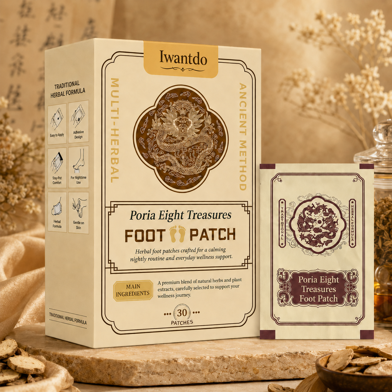 🐉Poria Eight Treasures Foot Patch (Set of 30)-Dongg