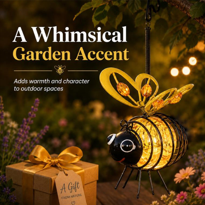 🐝Hanging Solar Bee Light – Warm Amber Glow, Flicker-Free, Perfect for Garden Parties, Camping, or Kids’ Rooms – Spread Joy Day and Night 🌞🌜- Huihui